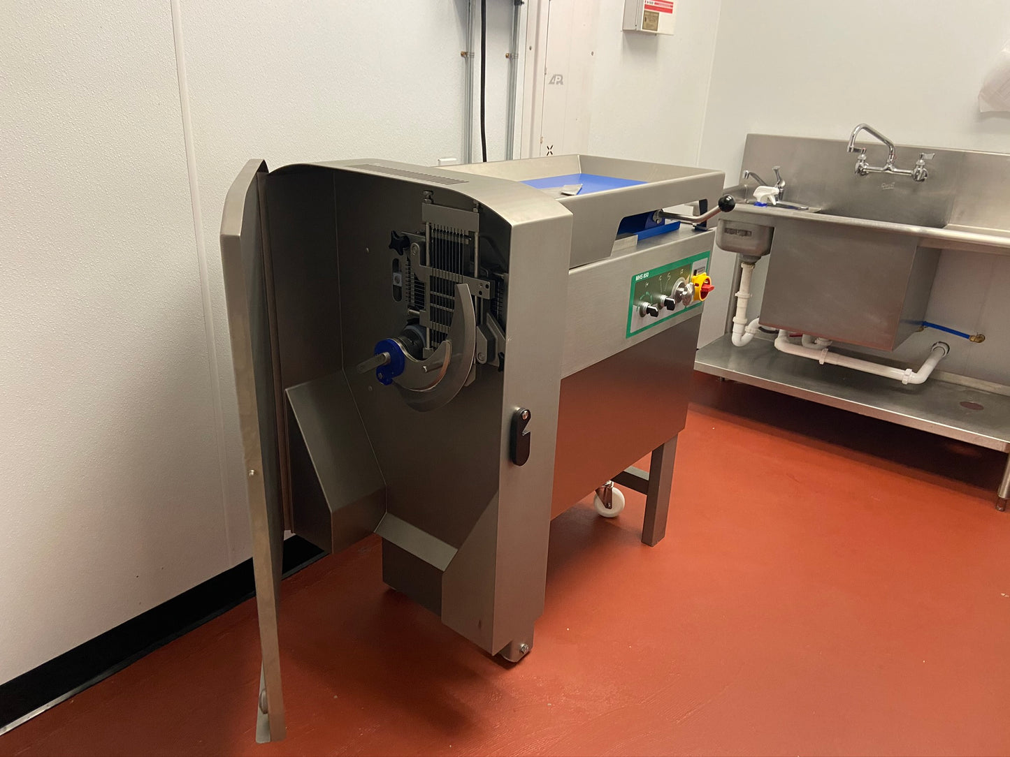 MHS Model 2900 Series Industrial Meat Dicers with optional take away conveyor and optional bin lifter