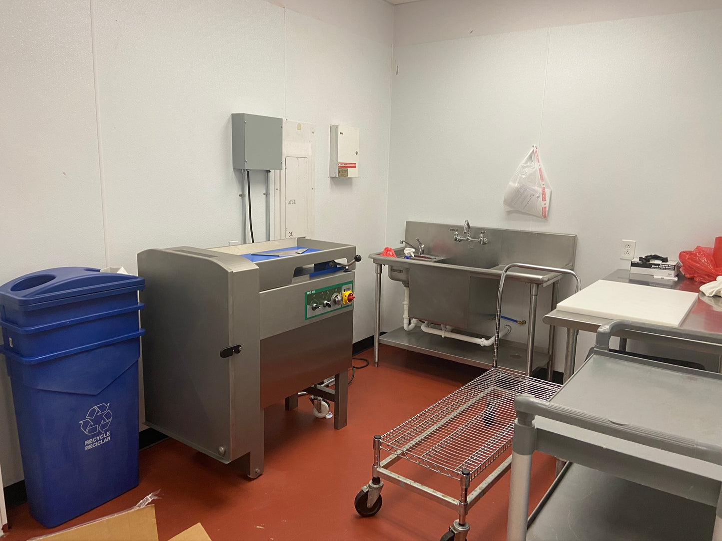 MHS Model 2900 Series Industrial Meat Dicers with optional take away conveyor and optional bin lifter