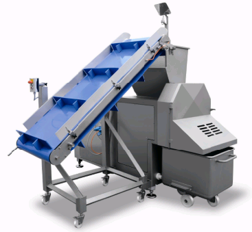 MHS Model 4000-150 Series Industrial Autofeed Meat Dicer with Buggy Lift