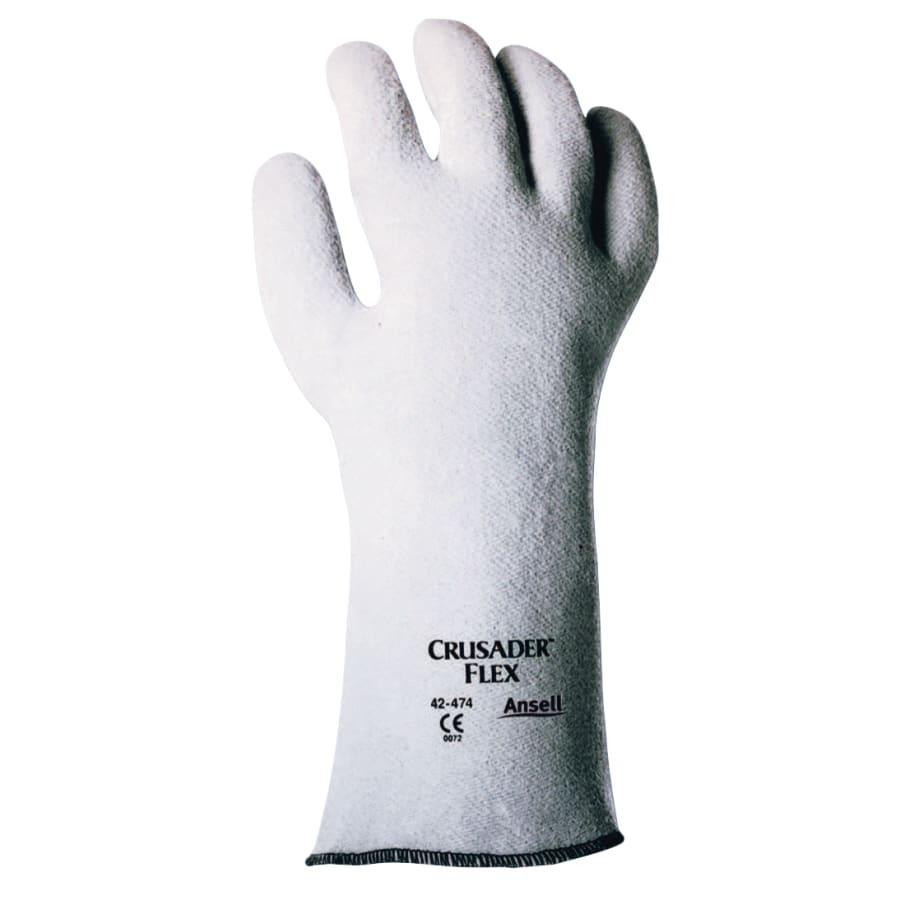 Crusader® Flex Hot Mill Gloves, Nitrile Coated, Size 10, Light Gray