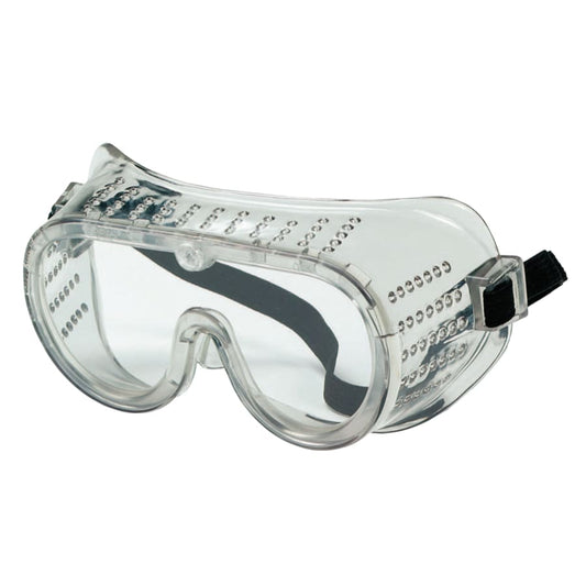 Protective Goggles, Clear/Clear, PVC, Impact Resistant, Elastic Strap