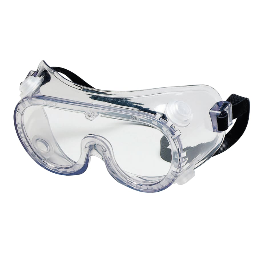 Protective Goggles, Clear/Clear, PVC, Chemical Resistant, Indirect Vent