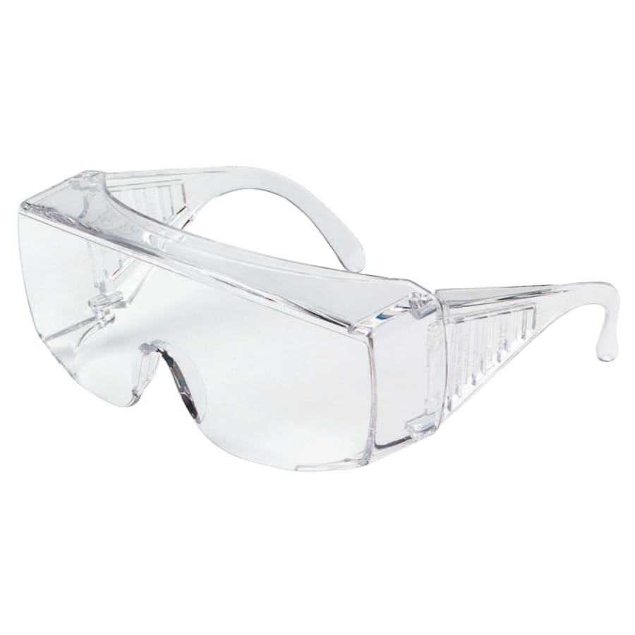 98 Series Safety Glasses, Clear Polycarb Lens/Frame, 150 mm Temple