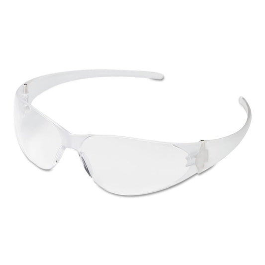 Checkmate® Safety Glasses, Clear Lens, Polycarbonate, Uncoated, Clear Frame