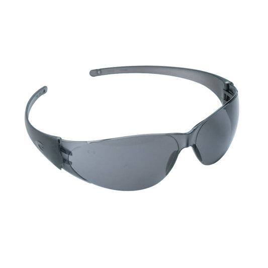 Checkmate® Safety Glasses, Gray Lens, Polycarbonate, Anti-Scratch, Black Frame