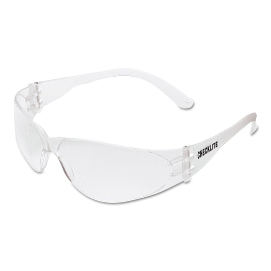 Checklite® CL1 Frameless Safety Glasses, Polycarbonate Clear Lens, UV-AF®, Clear Polycarbonate Temples