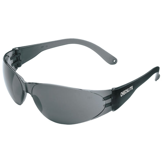 Checklite® CL1 Frameless Safety Glasses, Polycarbonate Gray Lens, Duramass®, Smoke Polycarbonate Temples