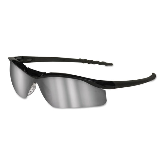 DALLAS Protective Eyewear, Silver Mirror Lens, Polycarbonate, Black Frame