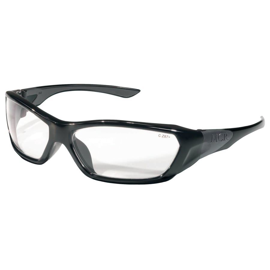 ForceFlex Protective Eyewear, Clear Lens, Duramass Hard Coat, Black Frame