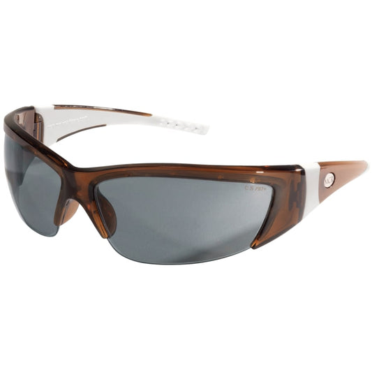 ForceFlex Protective Eyewear, Gray Lens, Duramass HC, Translucent Brown Frame