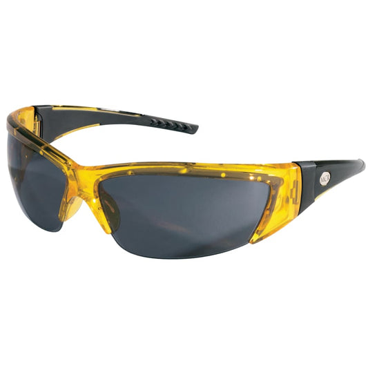 ForceFlex Protective Eyewear, Gray Lens, Translucent Yellow Frame