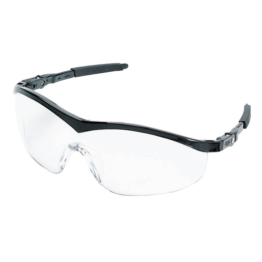 ST1 Series Protective Eyewear, Clear Lens, Scratch-Resistant, Black Frame, Nylon