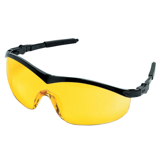 Storm Protective Eyewear, Amber Lens, Polycarbonate, Black Frame, Nylon