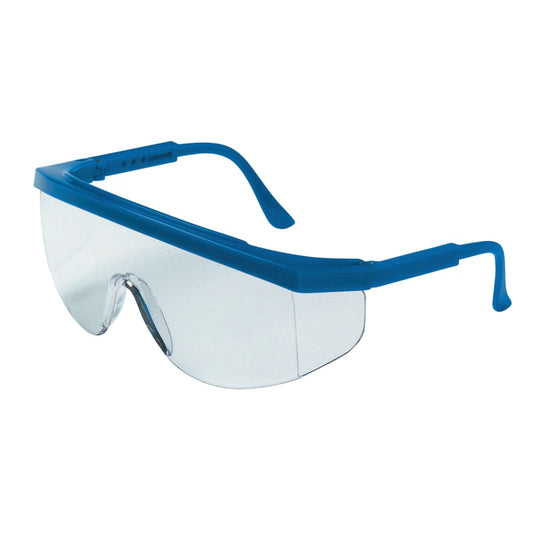 Tomahawk Protective Eyewear, Clear Lens, Duramass Hard Coat, Blue Frame, Nylon