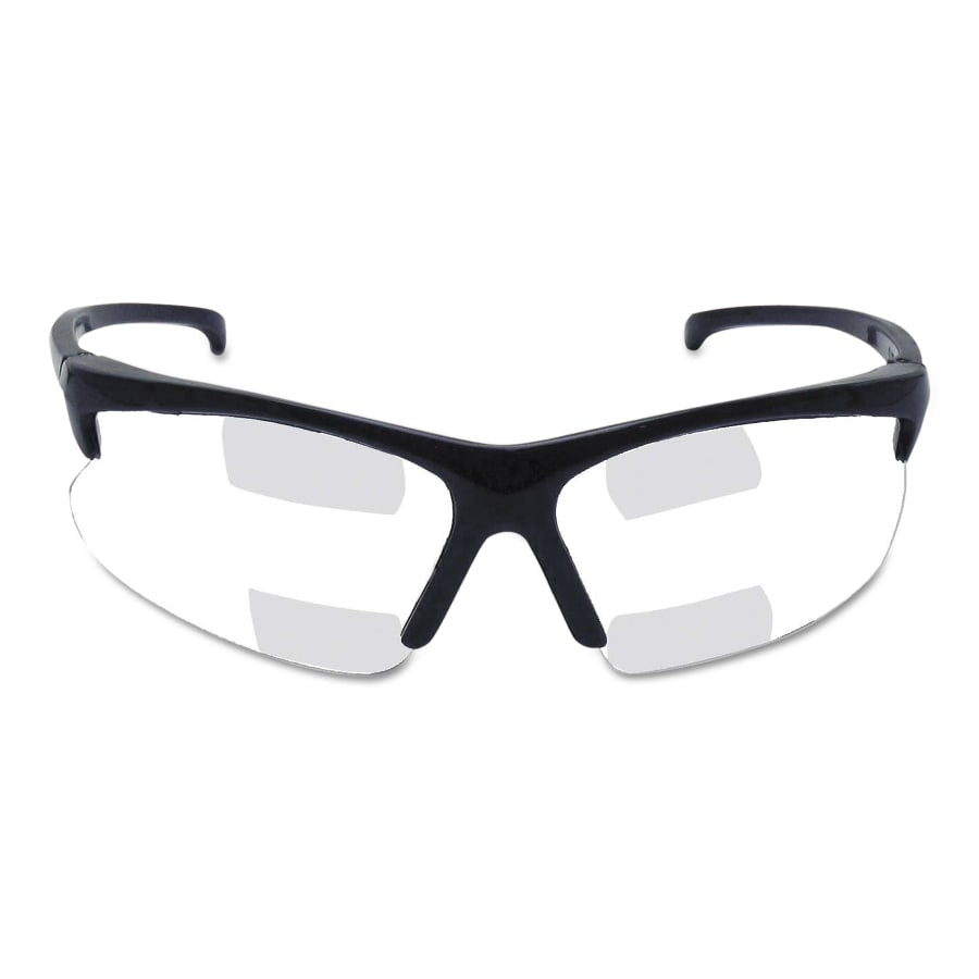 V60 30-06 Dual Readers Prescription Safety Glasses, Clear Polycarbonate Lens, Hardcoated, Black, Nylon, +1.5