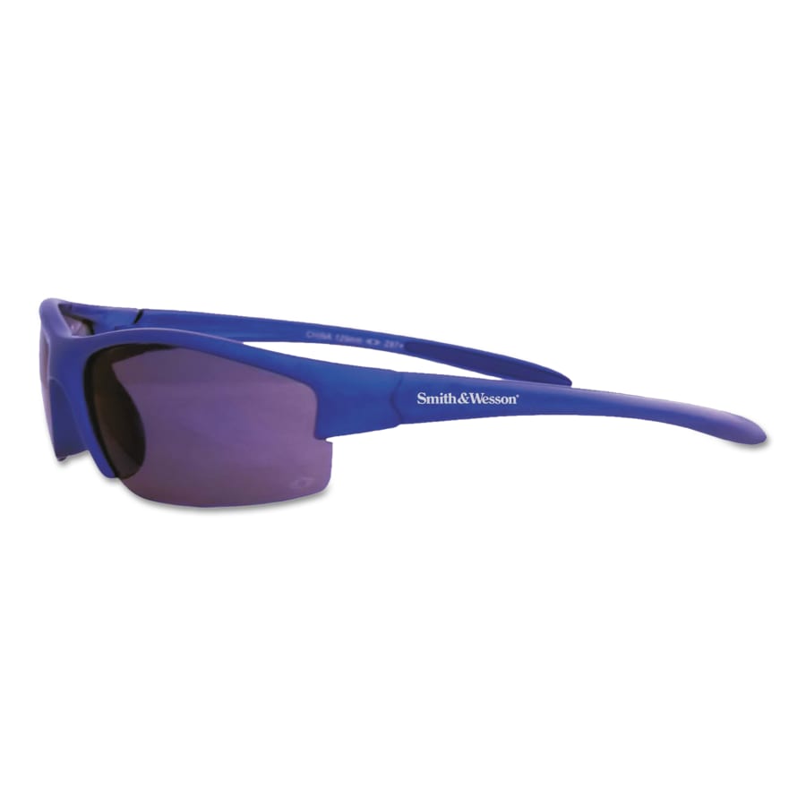 Equalizer Safety Glasses, Blue Mirror Polycarbonate Lens, Uncoated, Blue, Nylon