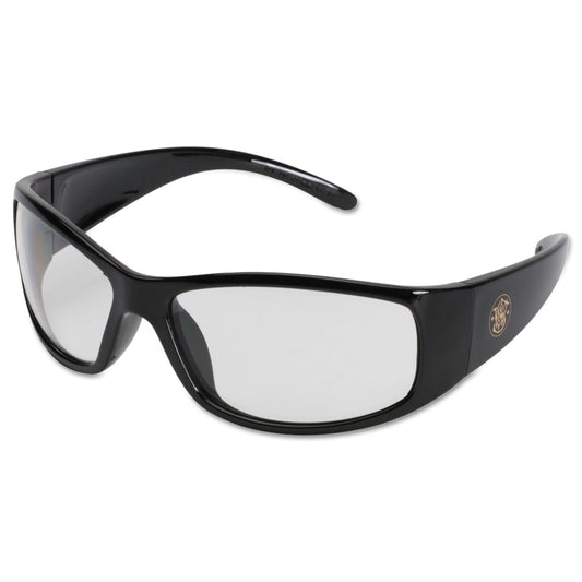 Elite™ Safety Glasses, Clear Polycarbonate Lens, Anti-Fog, Black, Nylon