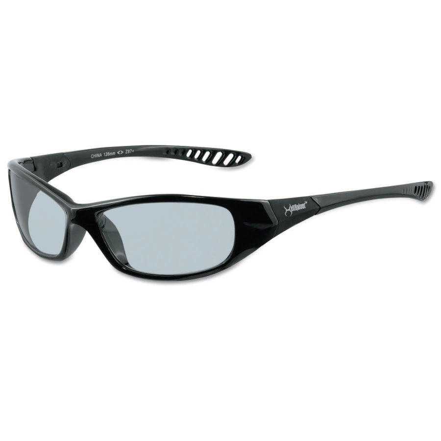V40 Hellraiser™ Safety Glasses, Indoor/Outdoor Polycarbonate Lens, Uncoated, Black, Nylon