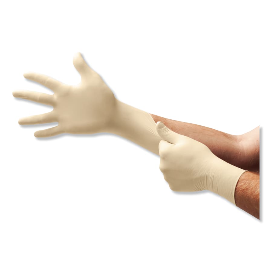 Diamond Grip™ MF-300 Latex Powder-Free Disposable Gloves, 6.3 mil Palm/7.9 mil Finger, Medium, Natural