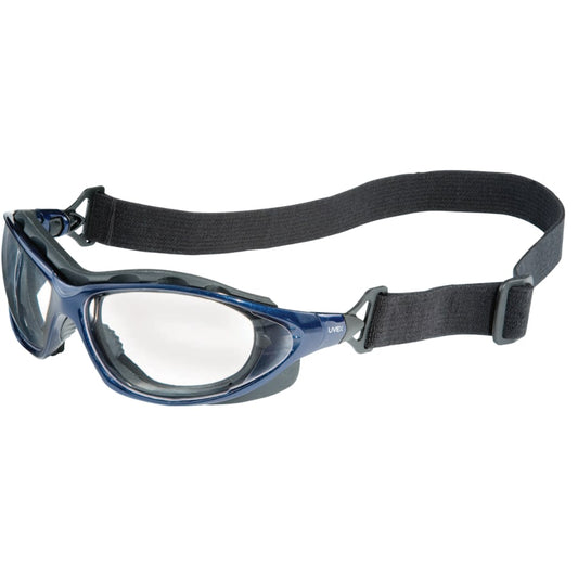 Seismic Sealed Eyewear, Clear Lens, Polycarbonate, HC, Metallic Blue Frame