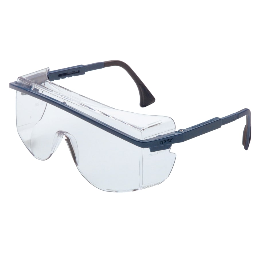 Astrospec OTG 3001 Eyewear, Clear Lens, Polycarbonate, Ultra-dura, Blue Frame