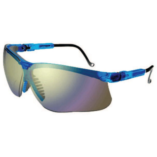 Genesis Eyewear, Mirror Lens, Polycarbonate, Ultra-dura, Blue Vapor Frame