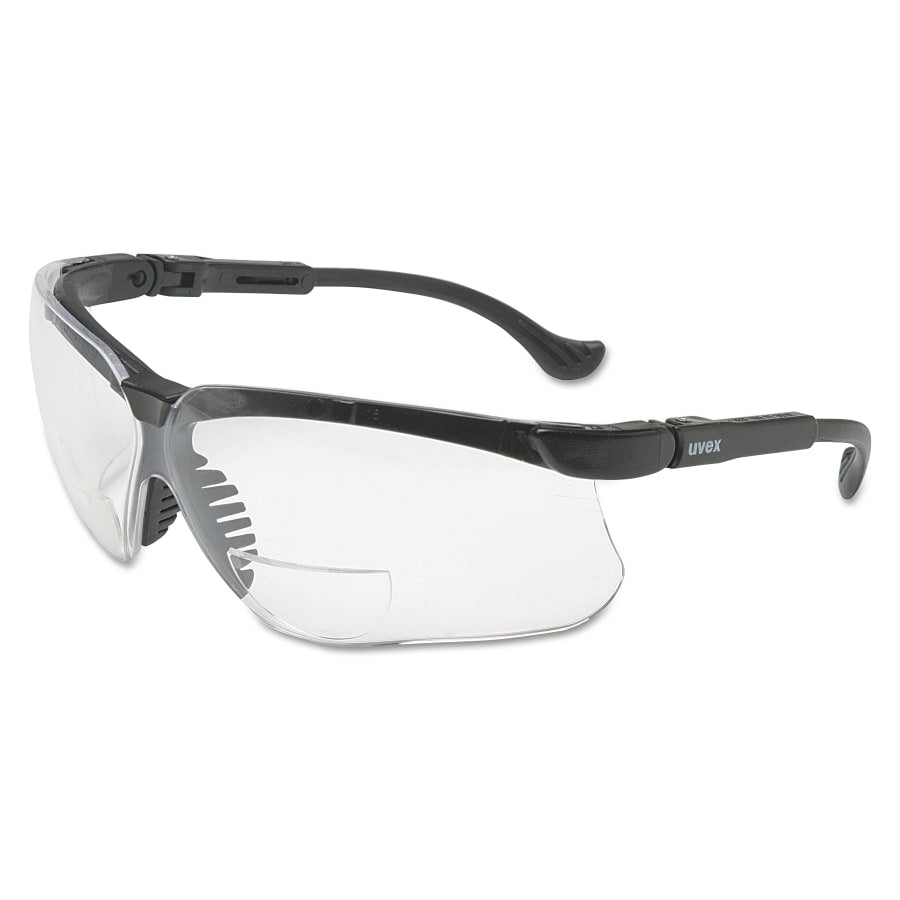 Genesis Readers Eyewear, Clear +2.0 Diopter Polycarb Hard Coat Lenses, Blk Frame