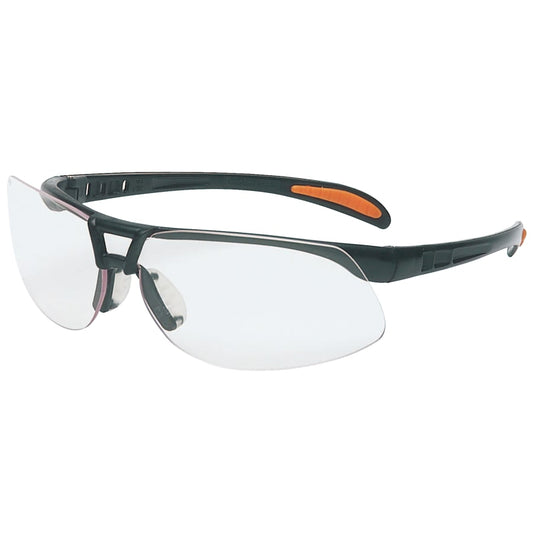 Protégé Eyewear, Clear Lens, Polycarbonate, HC, Metallic Black Frame, Nylon