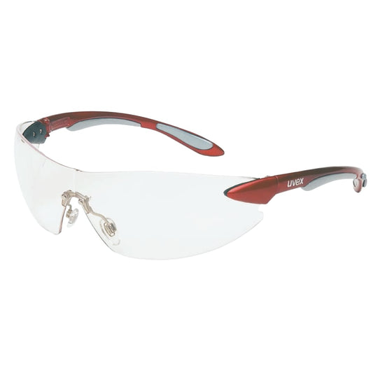 Ignite Eyewear, Clear Lens, Polycarbonate, HC, Metallic Red/Silver Frame