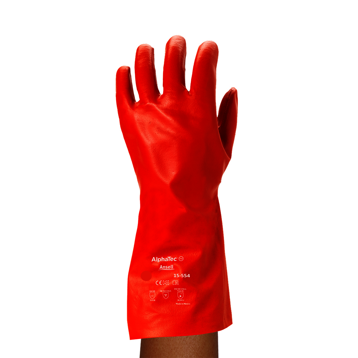 PVA Chemical Resistant Gloves, Size 9, Red