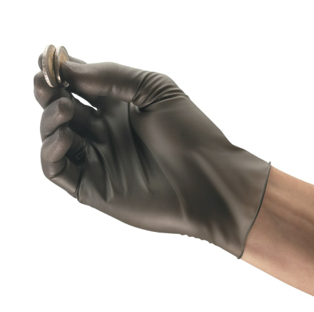 TouchNTuff Nitrile Gloves, Unlined, Large, Anthracite