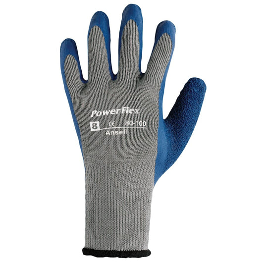 PowerFlex® Gloves, Size 6, Blue/Gray